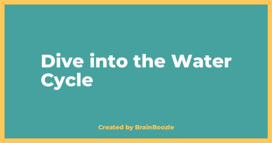 Dive into the Water Cycle - BrainBoozle Educational Resource